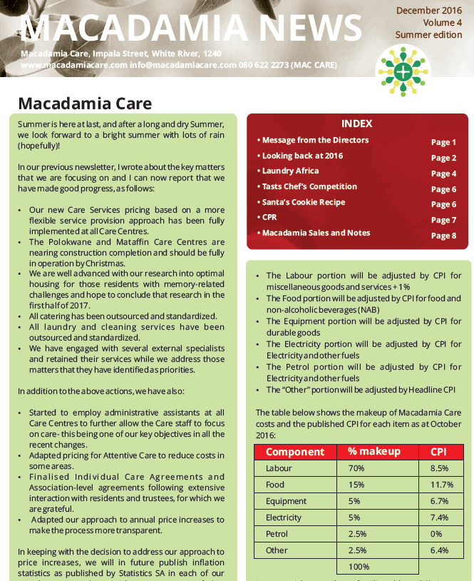 Macadamia Care, Mpumalanga, Limpopo, Nelspruit, White River, Polokwane, Tzaneen, senior living, senior care, healthcare, assisted living, frail care, 24-hour emergency response, Health monitoring and Care planning, Attentive care, Respite care, Memory care, Home-based care